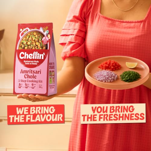 Image of Cheffin' Amritsari Chole, 300g | Chef Curated Gourmet Cooking Kit | Ready in 5 Min | 100% Natural, No Preservatives | Serves 2-3 (Pack of 2)