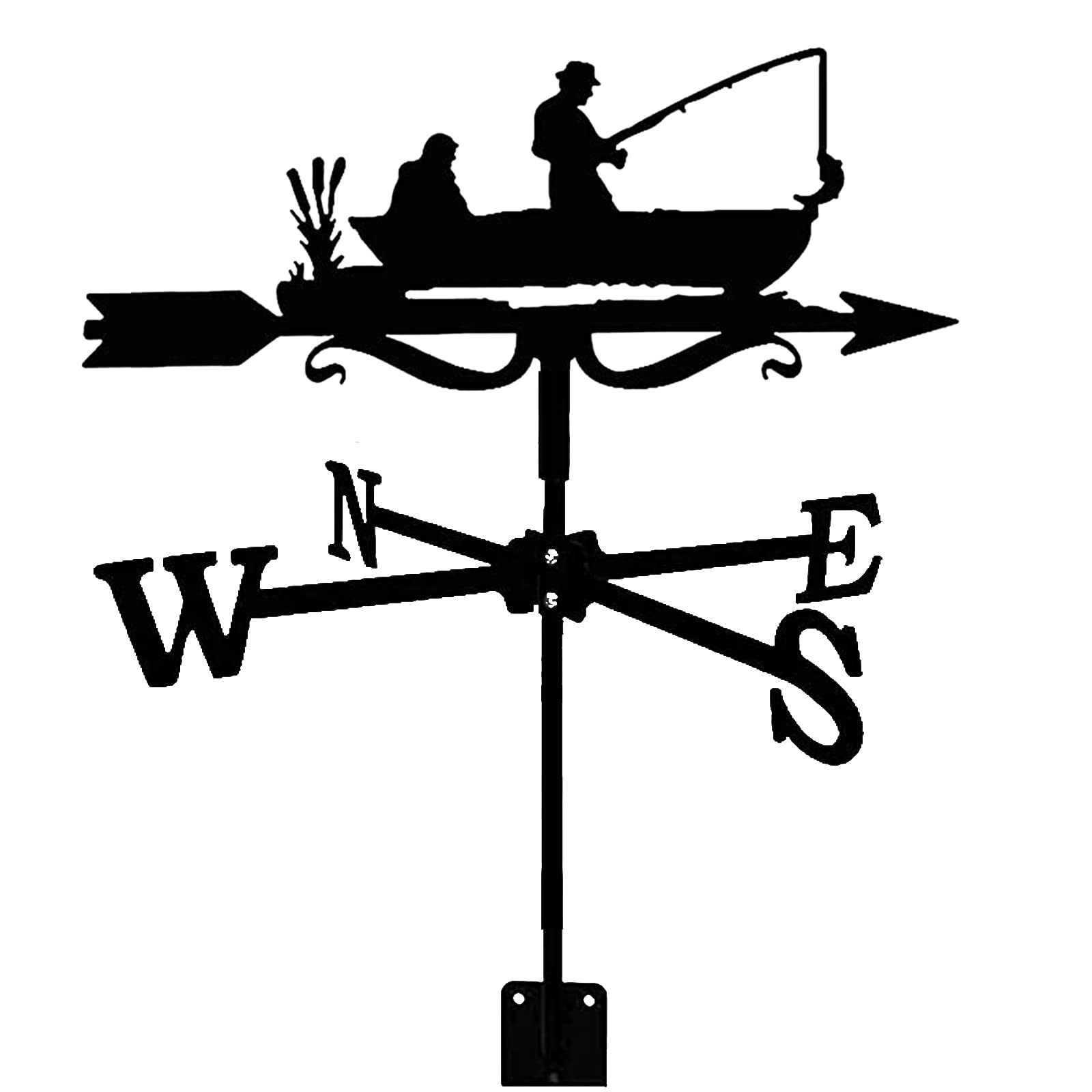 TAXXII Metal Outdoor courtyard weather vane wrought iron Iron Wind Vane Stainless Steel Yard Weather Direction Indicator Black weathercock Measuring Tool