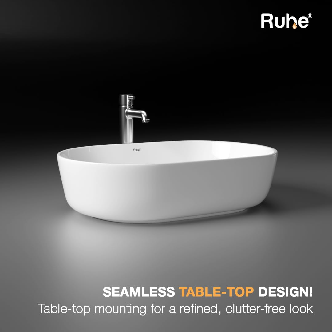 Ruhe Virgo Ceramic Wash Basin - Modern Bathroom Sink -4
