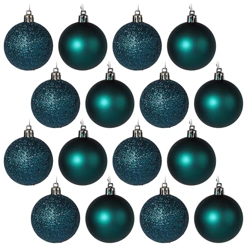 Set di 16 palline per albero di Natale Kingfisher, colore: blu scuro