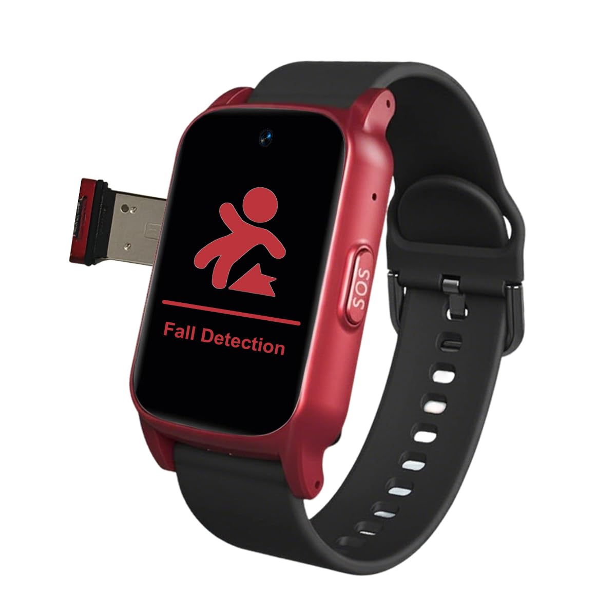 Reloj Localizador Personas Mayores, Localizador GPS De Emergencia Ancianos Reloj Pulsera Personas Mayores Alarma De Caída, Videollamada, SOS para AyudaRed,1.25 * 0.57 * 2.22inch