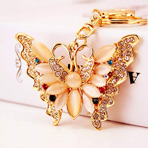 Lovely Butterfly Shape Crystal Rhinestone Sparkling Keychain Bag Pendant Handbag Charm for Women Girls