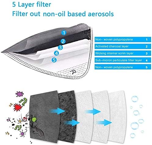 2 Pack Protective Covers with 6 Filters,Reusable Protection Cover with Breathing Valve, Suitable for Adults