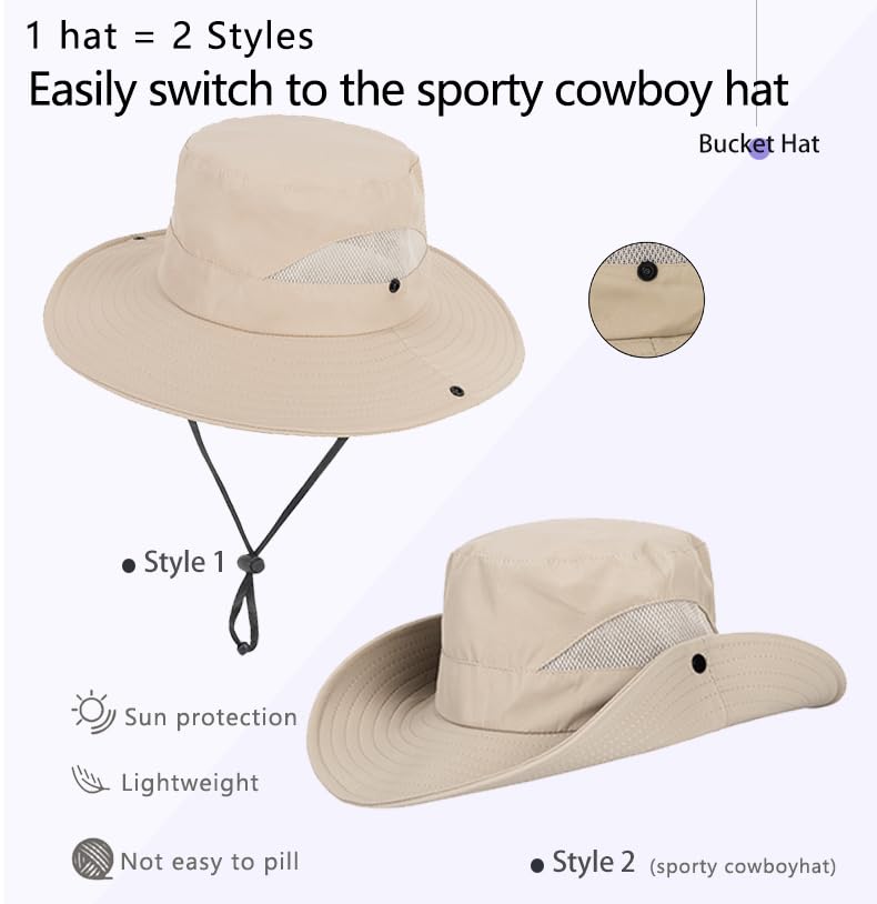 Beach UV-Protection Sun Hats for Kids, Wide-Brim Quick-Dry Safari Fishing Bucket Hats Boonie Cap for Girls Boys3