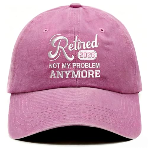 Ghazni Retirement Gifts for Men Women Pink Retired Hat Adjustable Cotton Embroidered Baseball Cap Funny Birthday Gifts
