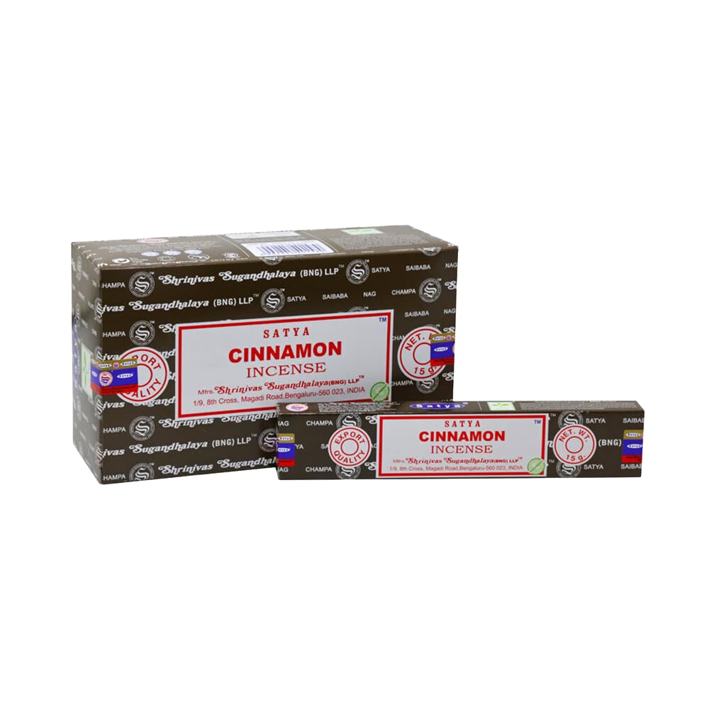 VIE Satya Incense Sticks, 12 Packs x 15g, Cinnamon