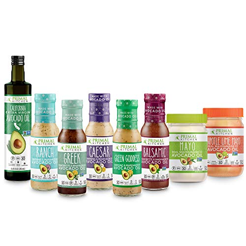 Primal Kitchen Keto Advanced Kit with Extra Virgin Avocado Oil, Avocado Oil Mayo, and Avocado Oil Salad Dressings, Keto Certified, 8 Count