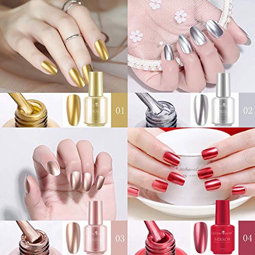 Freeorr 12 Farben Metallic-Nagellack, Langlebiger Magischer Metall-Spiegel-Effekt-Chrom Nagellack Kit-12pcs – Bild 8