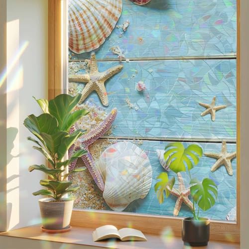 Vinilo decorativo para ventana 17.7x78.7 in Turquesa miniatura 1