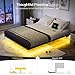 OLEVS Floating Bed Frame Full Size with Smart LED Lights and Charging Station - Modern Metal Platform Bed, Easy Assembly No Box Spring Needed