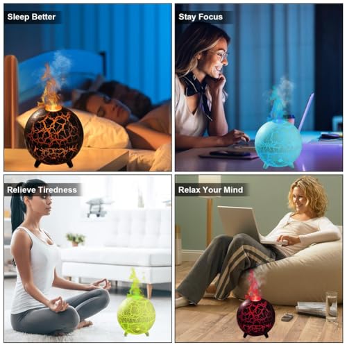 Difusor aromático eléctrico Humidifier Flame 200ML USB miniatura 5