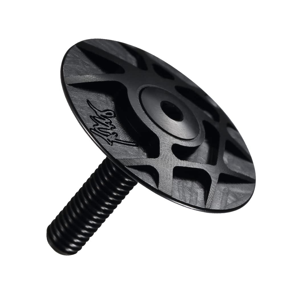 VFdthR Bike Headset Bike Headset Stem Caps Aluminum With Screws For MTB Road Mountain Bicycle Cover Top Cap Tune-Cap Acessories(BLACK)