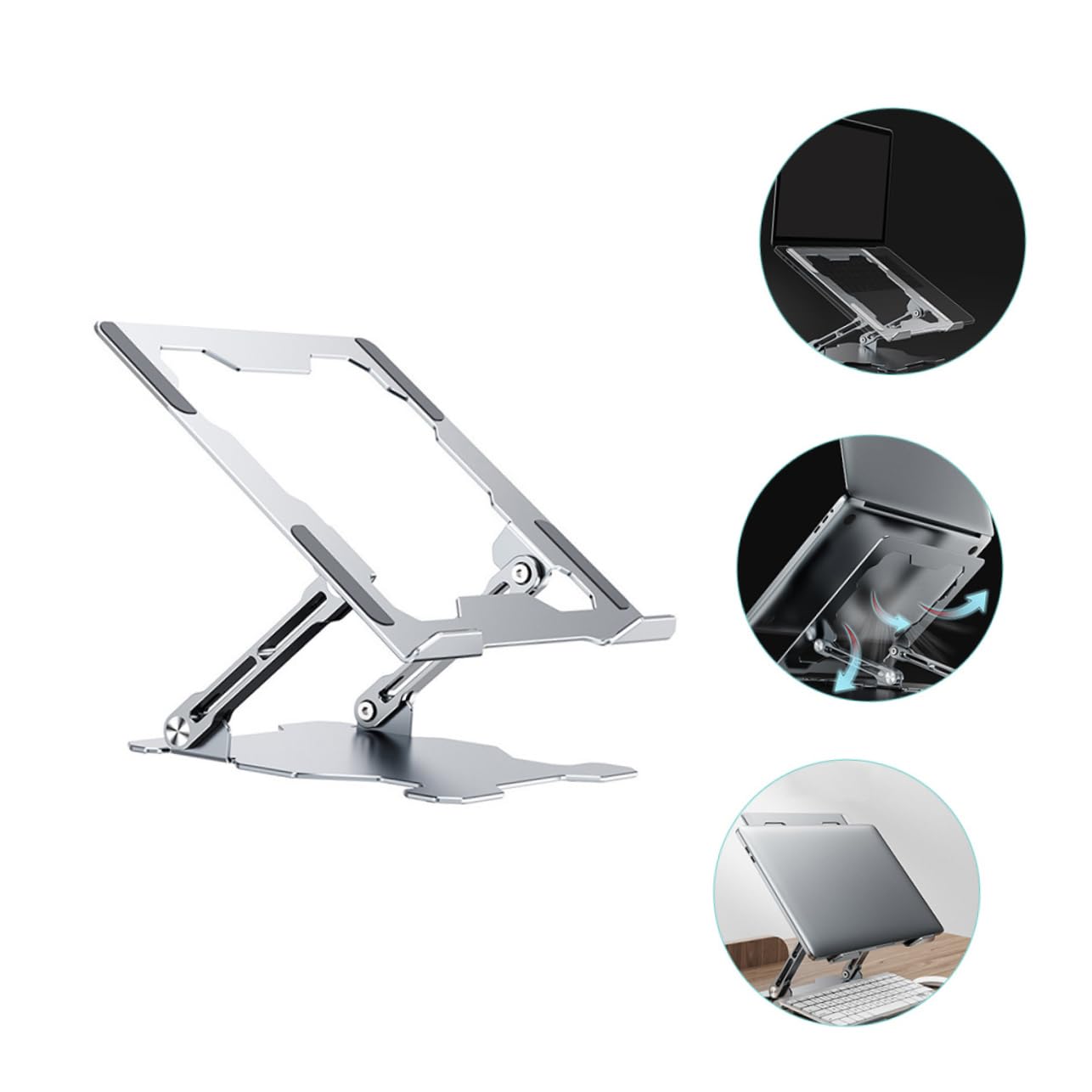 Ciieeo Soporte Plegable para Tableta Soporte De Aleación para Portátil Soporte Ajustable para Computadora Portátil Soporte para Laptop Aleación De Aluminio Rejilla De Refrigeración
