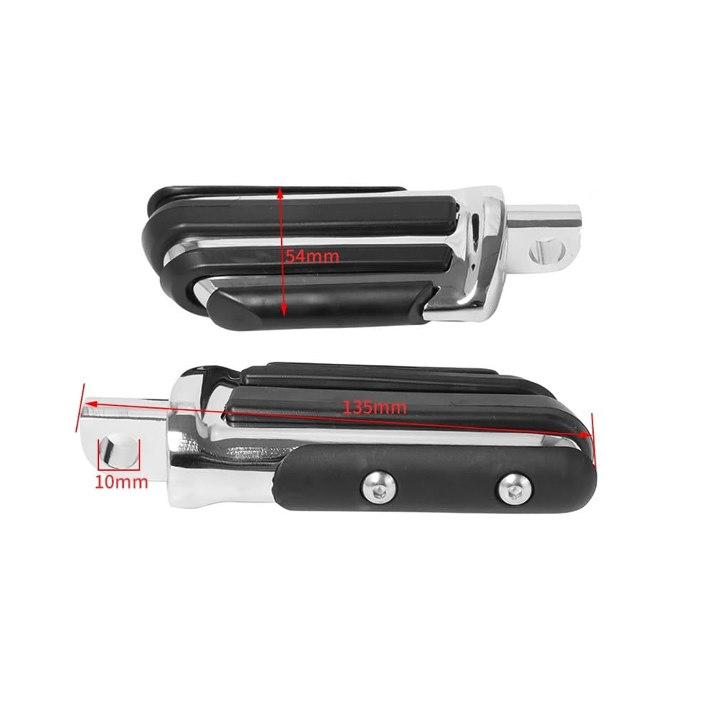 Estriberas Delanteras para Conductor De Motocicleta Estriberas para Harle&y Iron XL 883 1200 Touring Custom Dyna Softail 10mm Reposapiés Moto