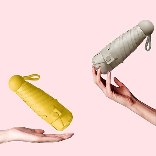 Miniatura 3 de Mini paraguas de viaje plegable resistente al viento con 8 huesos, paraguas de sol y lluvia, paraguas ligero portátil para exteriores, paraguas