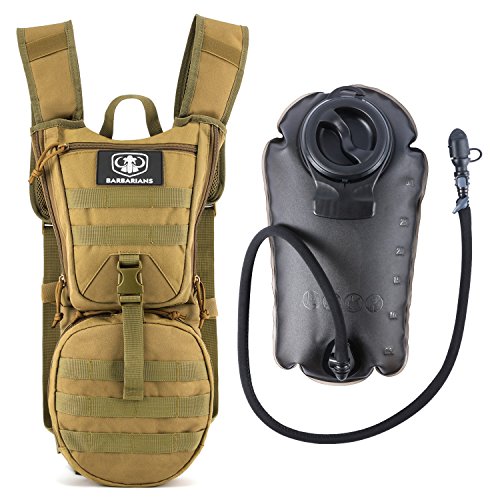 Tactical Hydration Pack Water Backpack with 3L Bladder, Barbarians Lightweight Military Molle Backpack