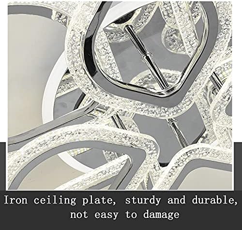 Qcyuui LED Leaf Ceiling Lamp Chandeliers, Modern Flush Mount Ceiling Light 100W Acrylic Dimming Close to Ceiling Lighting Fixture for Lounge Dining Room Kitchen, with Remote/8-Head