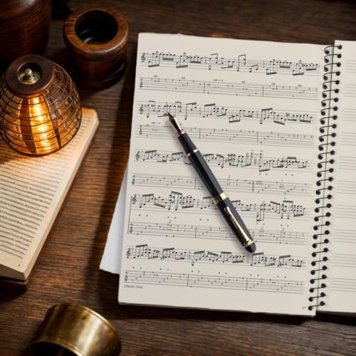 Blank Sheet Music Notebook,100 Pages Composition Manuscript Staff Pape,Manuscript Paper Notebook 26x19cm (Black Music) - Image 6