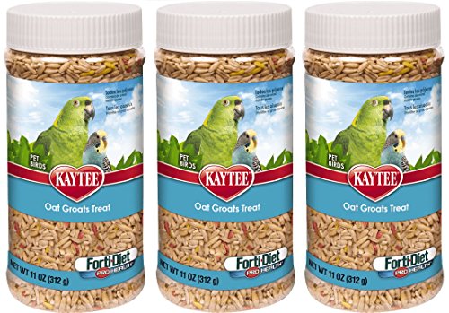 Kaytee Forti Diet Pro Health Oat Groats Treat for Pet Birds, 11-Ounces Per Pack (3 Pack)
