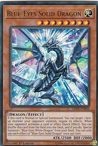 YuGiO - Blue-Eyes Solid Dragon - LED3 EN002 - Ultra Rare, 1st Edition, NM/M