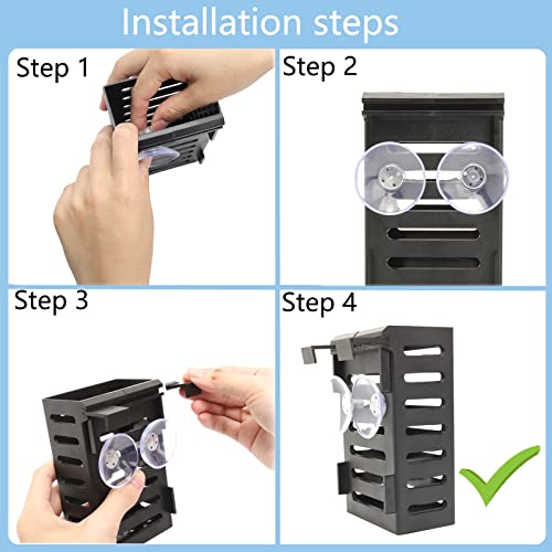 Jcabin Aquarium Plant Holder 2 Pack With 4 Pcs Suction Cups, Plastic Aquatic Plant Pot With Hole For Fish Tank Aquarium Hanging Plant Cultivation And Aquarium Decor, 3 Holder Size To Adapt #TOP4