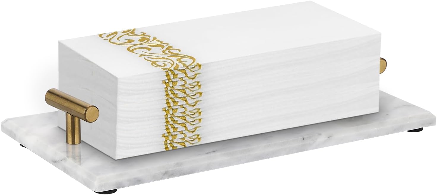 Amazon.com: Sumnacon Guest Towel Holder Tray for Bathroom,Marble Napkin ...