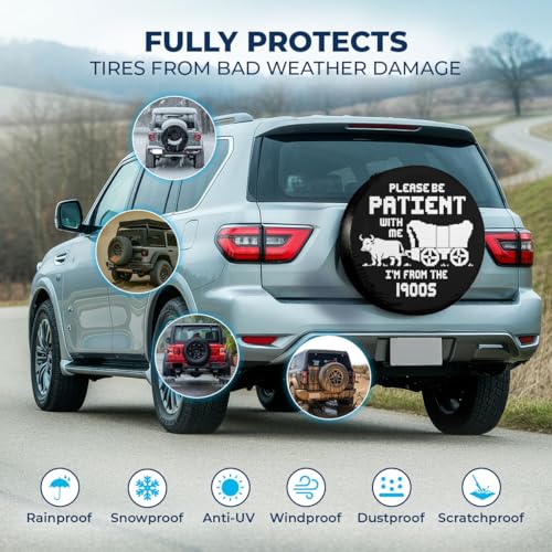 Image of GENANY Funny Quote Father's Day PVC Spare Tire Cover for RV Trailer, Waterproof, No Camera Hole, Size 16 Fits 29-31 Inch