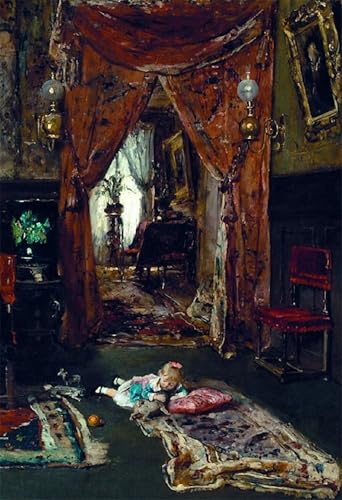 Pintura al oleo de Mihaly Munkacsy: cuadro moderno de 60x90cm para decoracion de casa
