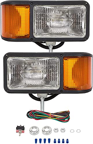 HECASA Universal Trunk Snow Plow Lights Kit Plastic Clear Lens+Black