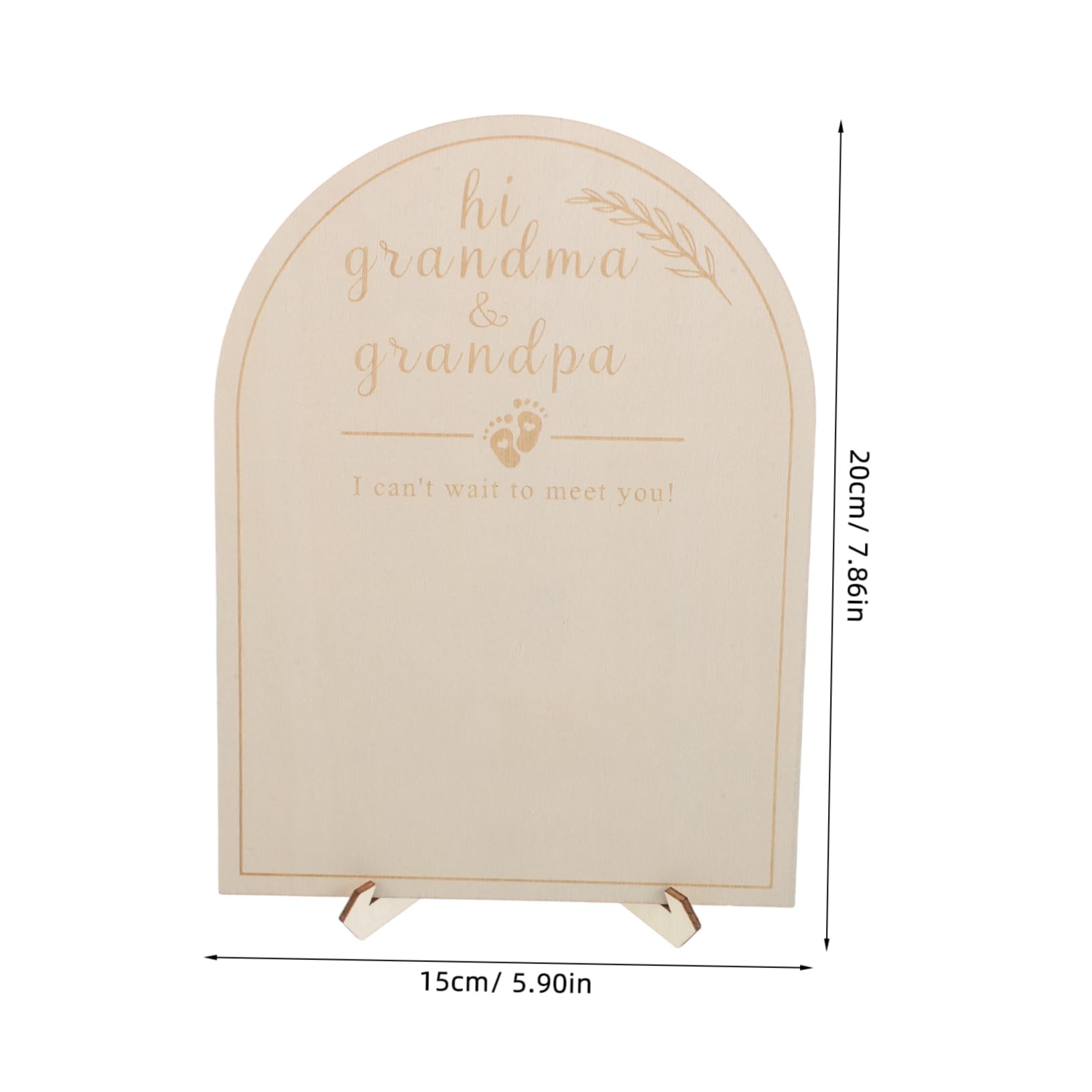 ibasenice Wooden Baby Announcement Sign Plate Milestone Photo Frame for Newborn Birth Announcement Decor