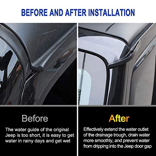 image for Z8LED Hardtop Rain Diverters ABS Drip Rail Extension Rain Gutter Exter