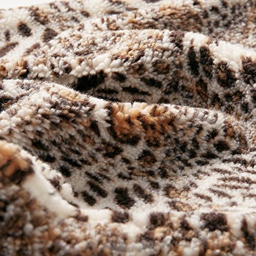 Cosyco Sherpa Throw Pillow Covers, Animal Print Soft Fluffy Cushion Covers, Decorative Pillow Covers For Couch, Sofa, Bed, Accent Pillows, Set Of 2, 18X18 Inches, Leopard Print #TOP2