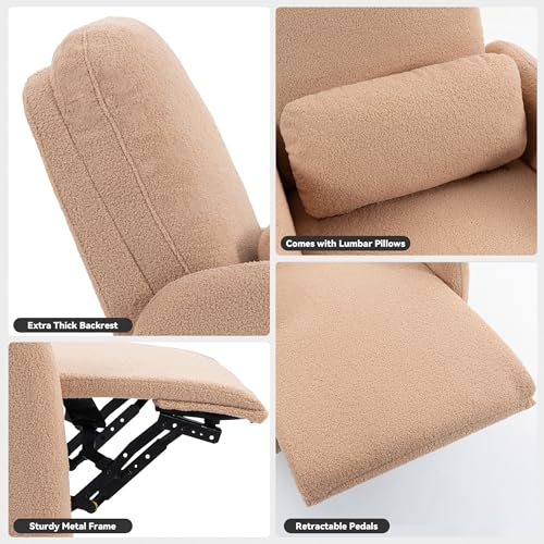 Image of Power Swivel Rocker Recliner Chair, Lady Size Recliner, Nude Apricot