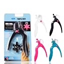 Gleevia Acrylic Nail Clipper Adjustable Stainless Steel Gel Fake Nail tip Cutter u-Shaped fingernail Scissors Artificial Fake Nail Trimmer for False Nail Art Manicure Tools (Pink) gallery image