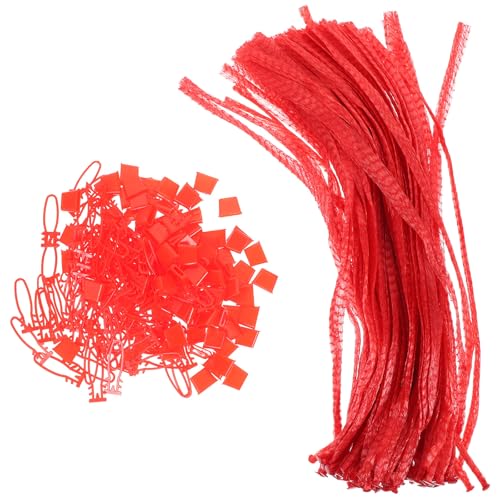 FELTECHELECTR 100piezas Bolsas de Malla Reutilizables para Almacenar Verduras y Frutas Nylon Resistentes y Ligeras con Cierre de Malla Aptas para Patatas Cebollas y Compras Eco-Friendly