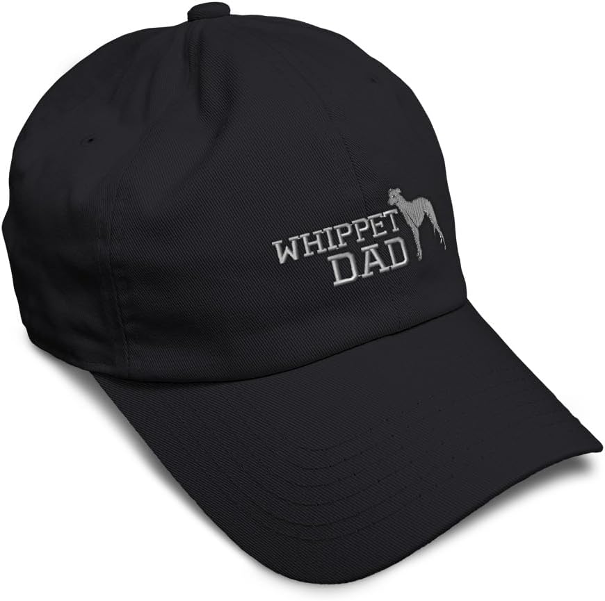 Custom Soft Baseball Hat Embroidered Whippet Dog Dad Lightning Rag Men & Ladies Cap Cotton