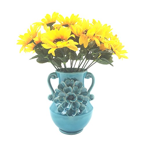 Anding Vase Home Decoration Blue Crack Vase Handmade Big Flowers Kitchen Vase #TOP1