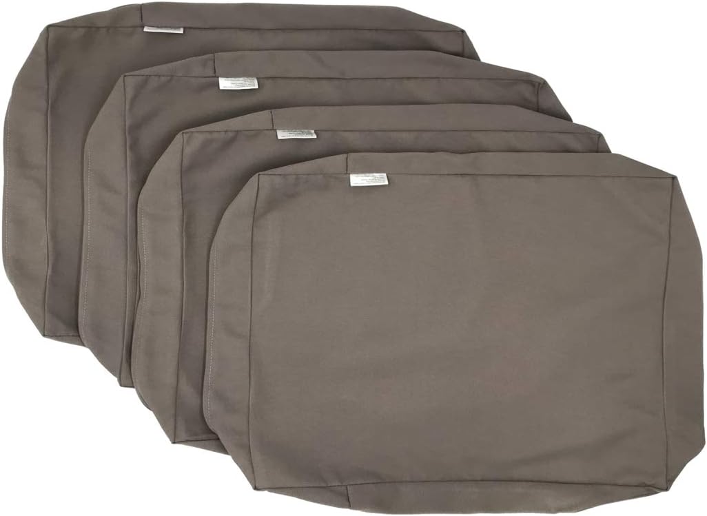 CozyLounge Timeless Taupe Outdoor Water Repellent Patio Chair Cushion Seat Pillow Covers (22"x14"x4" (4 Covers))