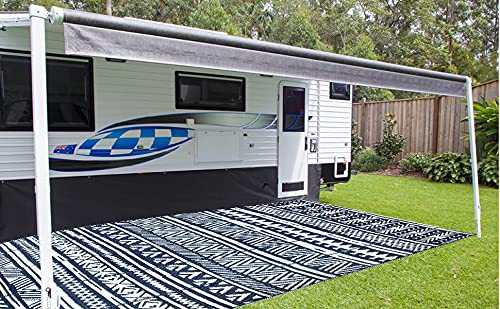 GFT Reversible Mats for Patio,Outdoor Plastic Rugs 9 x 12 Ft,Modern Plastic Area Rugs,Large Floor Mat Waterproof Outdoor Rugs for Patio, Backyard, Deck, Picnic, Beach, Trailer, Camping - Image 6