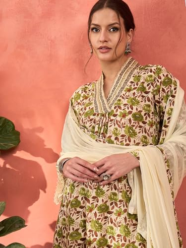 Image of Shae by SASSAFRAS Women Geometric Print Kurta With Pencil Pants & Dupatta