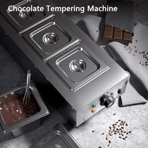 Macchina di tempera del cioccolato 1200W - Temperatura regolabile 30℃~85℃, fonditore commerciale per cioccolata calda per il riscaldamento e la fusione di cioccolato, latte, panna, zuppa