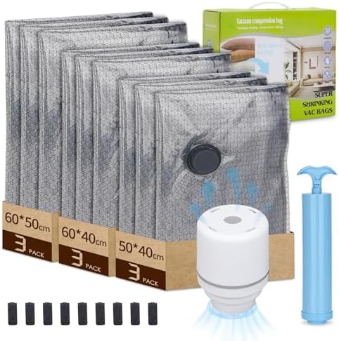 Sac Sous Vide Vetement Aspirateur avec Pompe Électrique, 9 Pièces...