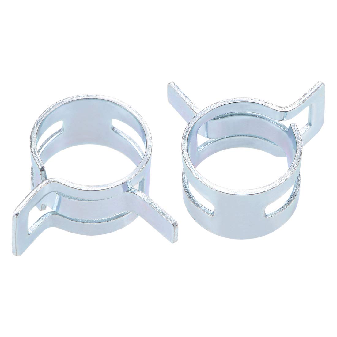 uxcell Spring Band Type Clamp 17mm Inner Dia Fit 17.5-18.2mm OD Hose Fuel Line Silicone Tube Clips Clamp Silver Manganese Steel 10Pcs