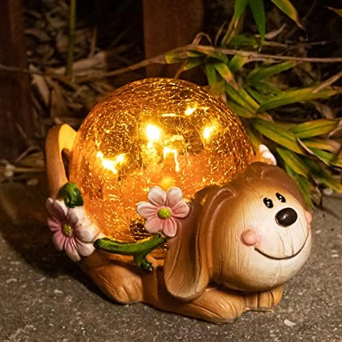 Garden Puppy Statues Outdoor Decor, Solar Lights Outdoor Statue Garden Decorations Solar Dog Ornaments for Patio Yard Lawn Decor Birthday Housewarming Garden Gift 2 514GY1US8cL. AC