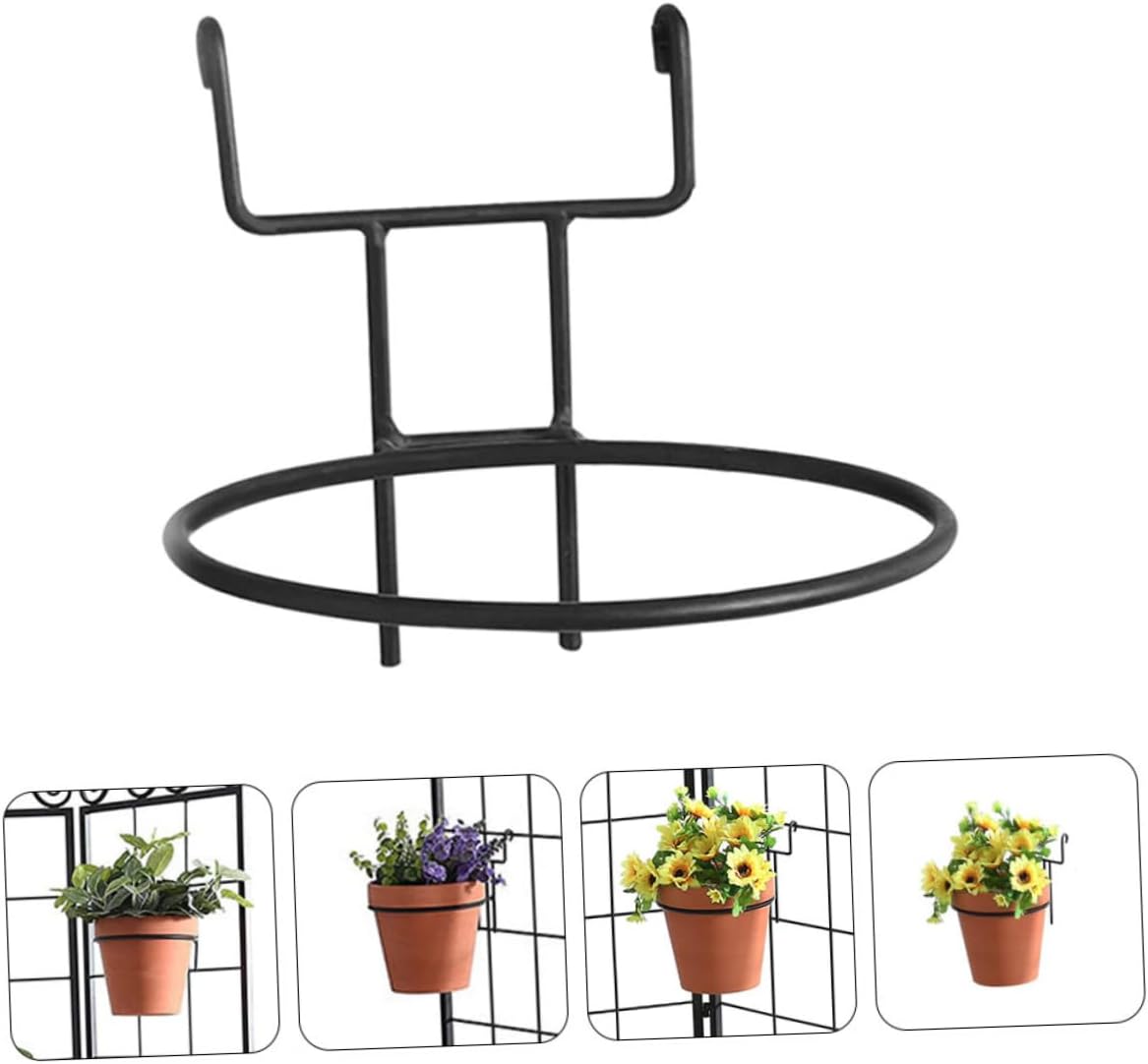 SUPVOX 2pcs Wall Mounted Flower Pot Holder Metal Hanging Plant Bracket for Indoor and Outdoor Vertical Garden Space Saving Design for Balcony Home Decoration Easy Installation and Aesthetic Appeal