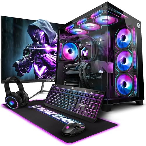 Vibox IX-541 Gaming PC Set Komplett • Monitor 27 Zoll • AMD Ryzen 7 9800X3D 8-Kern • Nvidia RTX 5090 32GB • 32GB RAM • 2TB NVMe SSD • Windows 11 • WLAN 6 + Bluetooth 5.4 • Noir