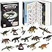 BIWASE Dinosaur Toys for Kids 3-5 5-7, 50 pcs Realistic Dinosaurs with Book & Dinosaurs Learning Cards - Educational Small Dinosaur Figures for Party Favors Gifts, Boys and Girl 8-12 Year Old