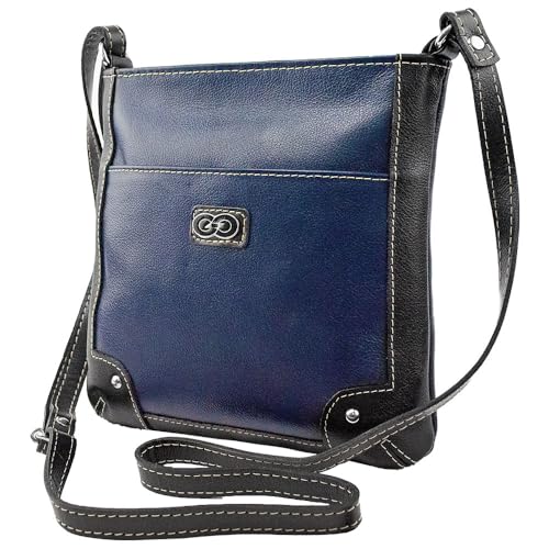 Bolsa Tiracolo Feminina MONZA em Couro (Azul)