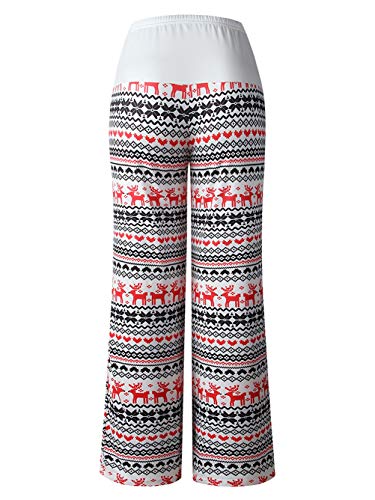 Image of iChunhua Women's Comfy Stretch Floral Print Drawstring Palazzo Wide Leg Lounge Pant