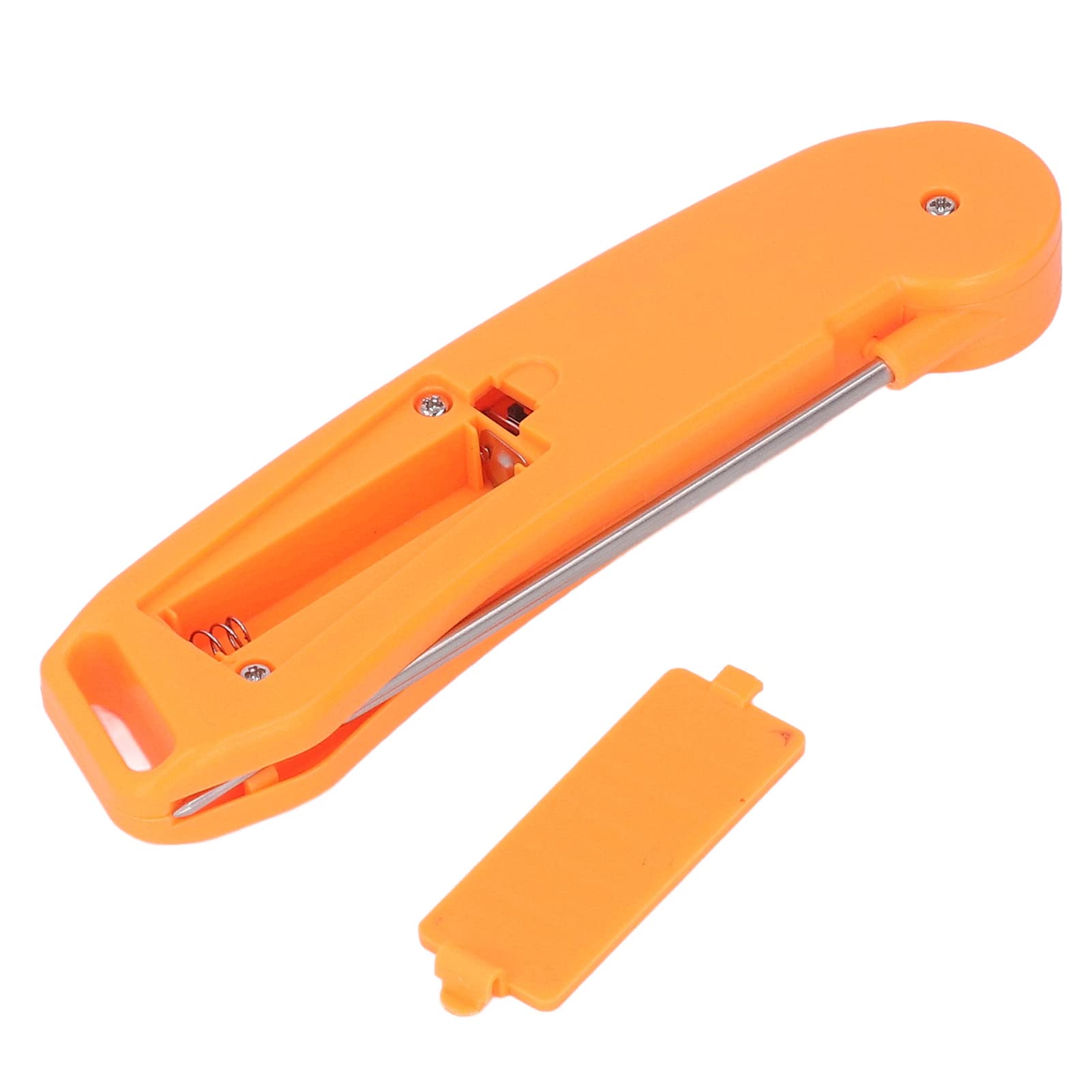 Smart Thermometer, Straightaway Read Food Thermometer Foldable Convenient Storage for Kitchen for Meat (Orange)